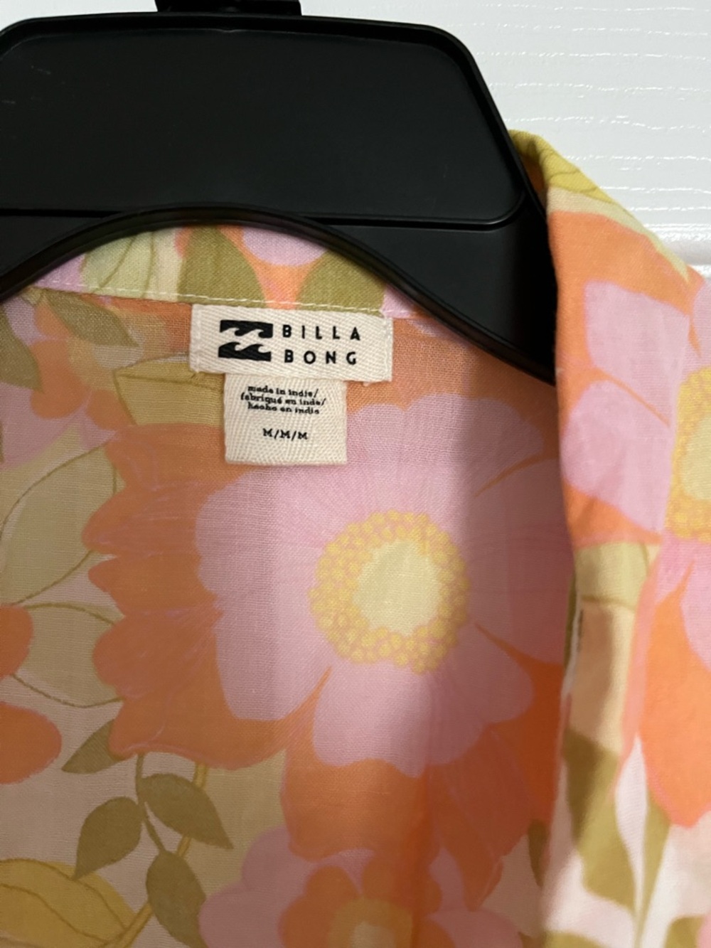 Billabong Pink and Orange Floral Swim Coverup